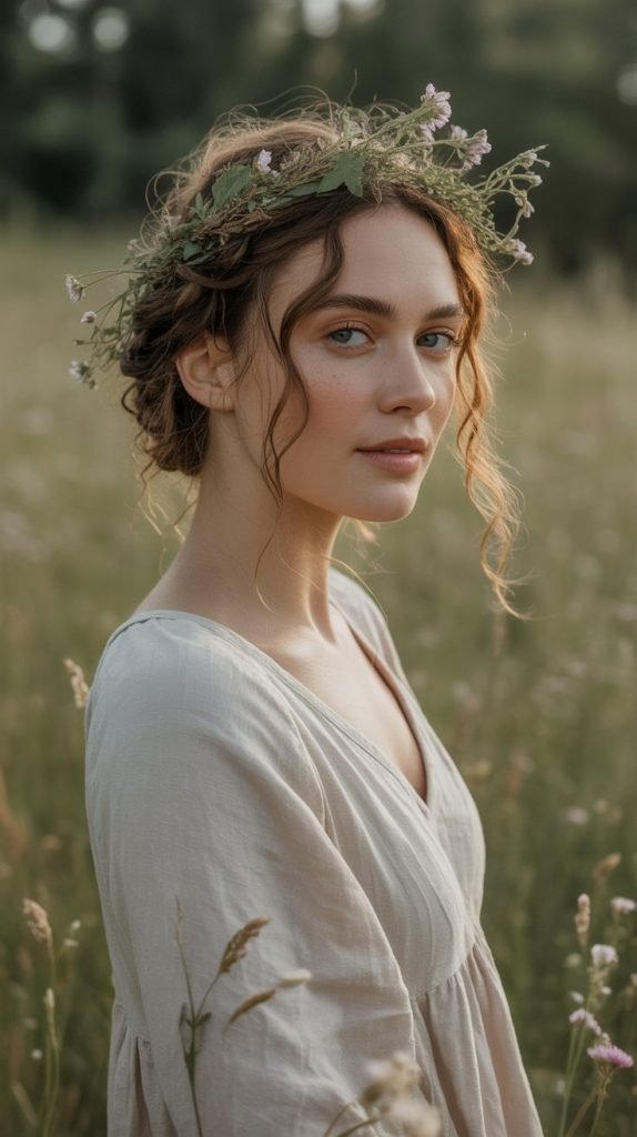 Braided Crown with Loose Curls