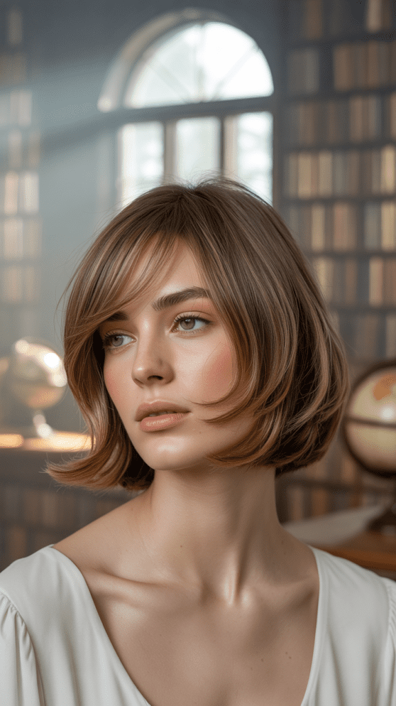 Soft Jaw-Length Bob with Feathered Side Bangs
