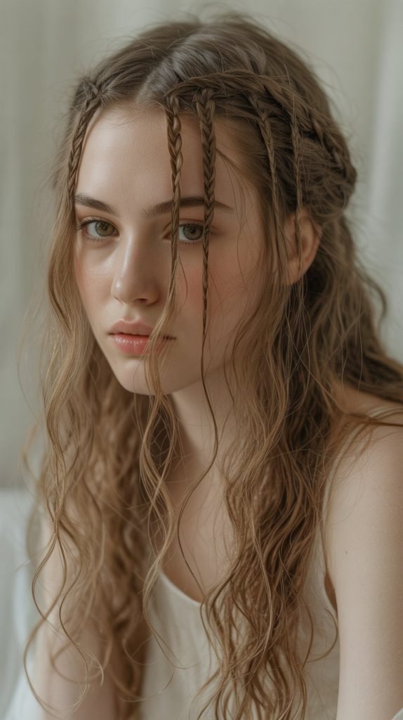 . Loose Waves with Braided Accent