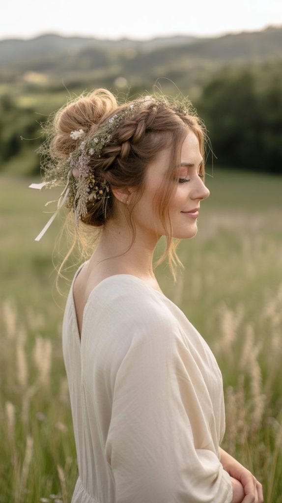  Messy Bun with Braided Details
