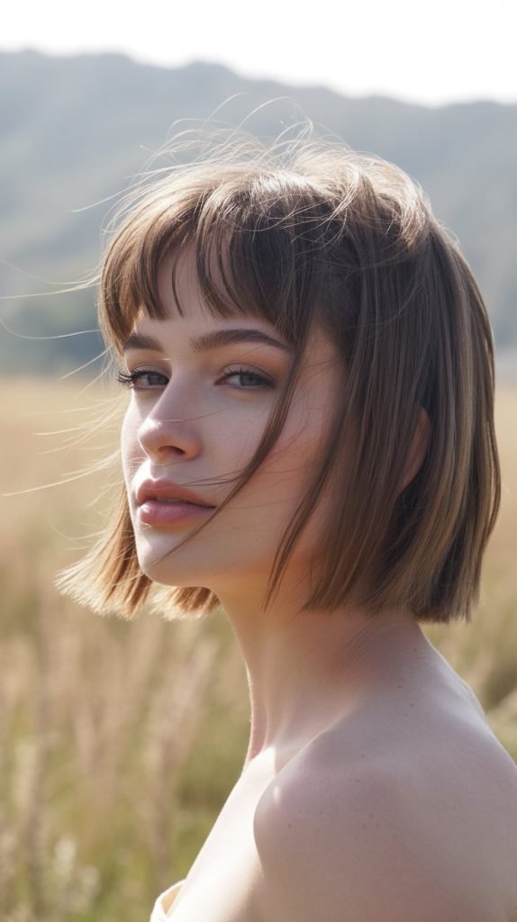 Tousled Bob with Piece-Out Bangs