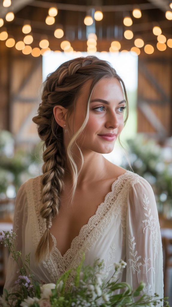 Boho Fishtail Braid Updo