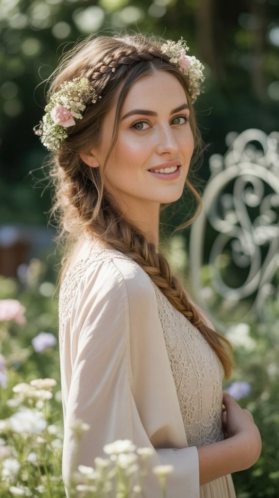 Flower Crown Braid Updo
