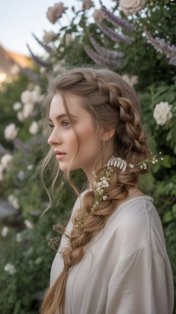 The Waterfall Braid Updo