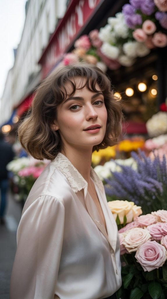 French Bob with Soft Waves and Curtain Fringe