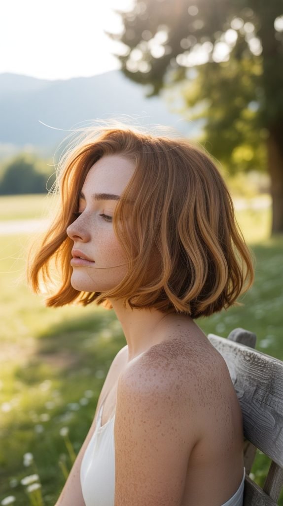 Bohemian Undercut Bob with Free-Spirited Flow