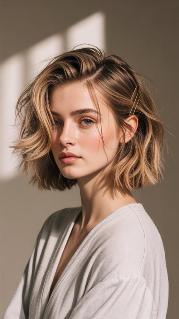 19. The Tousled Blonde Bob with Lived-In Layers