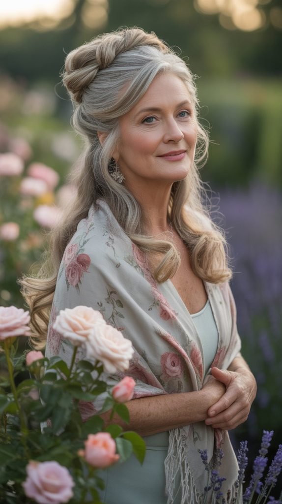 Crown Twist with Flowing Hair