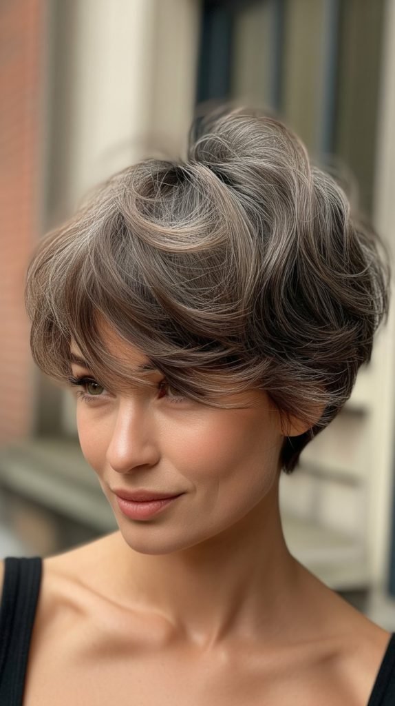 . Tousled Pixie with Natural Gray Pattern