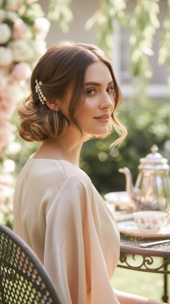 Half-Up French Twist Bob