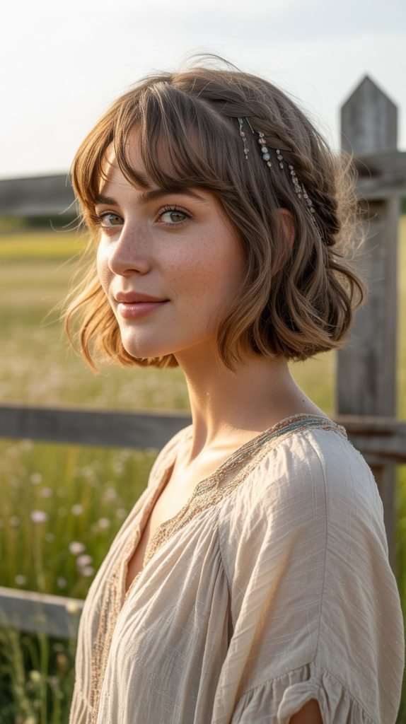 Boho French Braid Bob