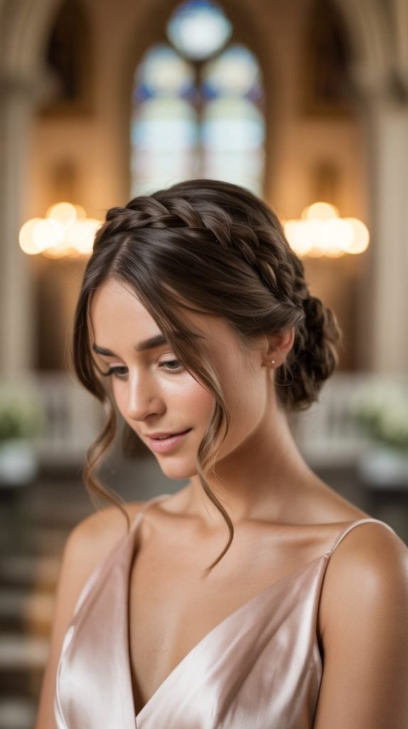 25. Elegant Braided Headband with Bun