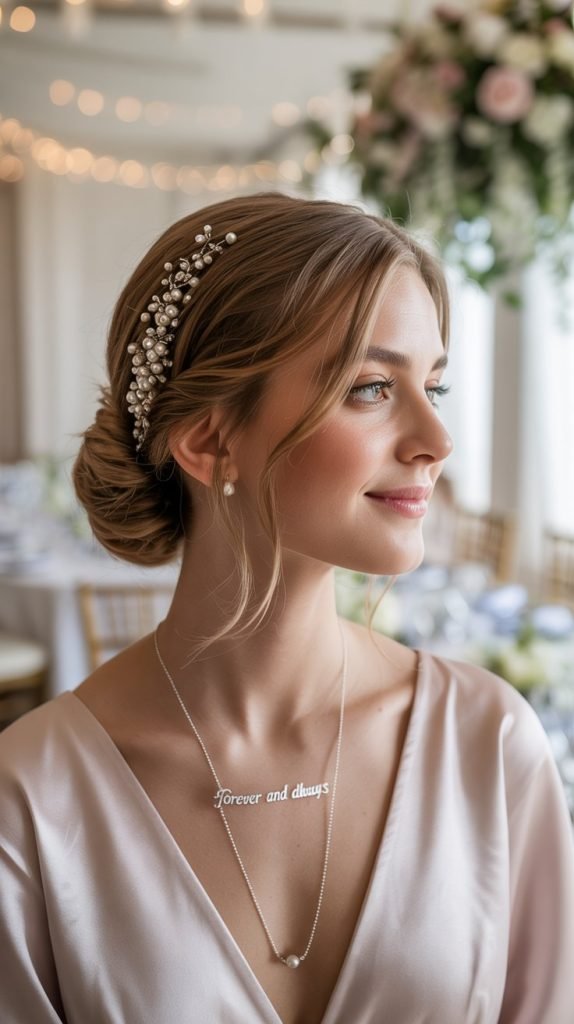 Side-Swept Chignon with Hair Accessories