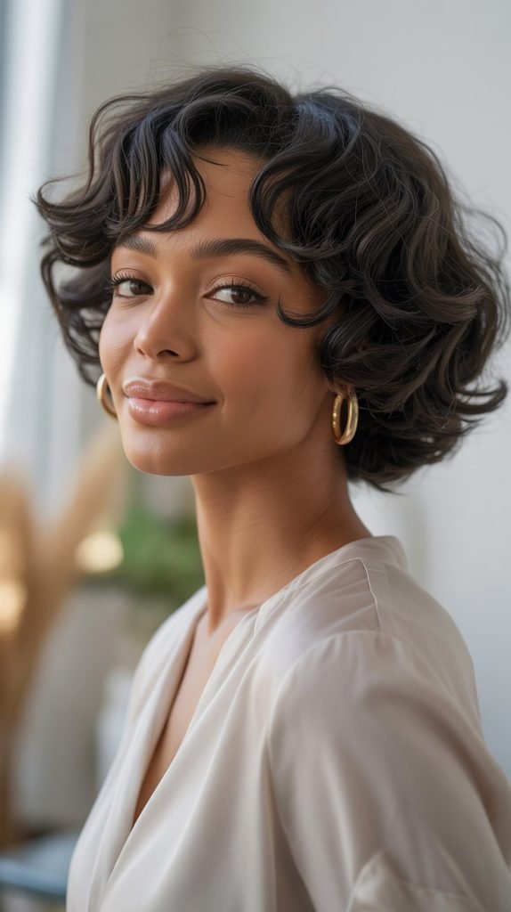 Jaw-Length Bob with Soft Curls