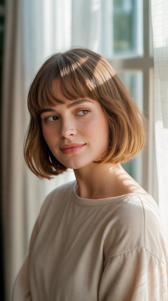  Soft Bob with Rounded Bangs