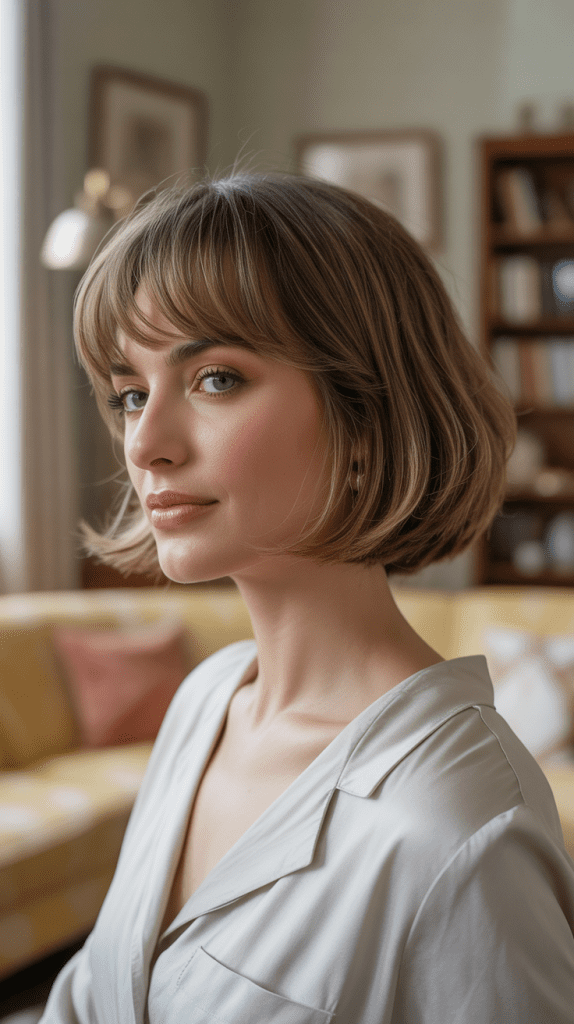 Ear-Length Bob with Side-Swept Bangs