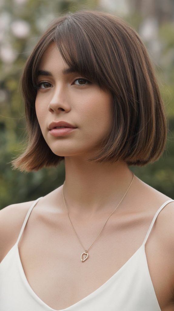  Soft Layered Bob with Curtain Bangs