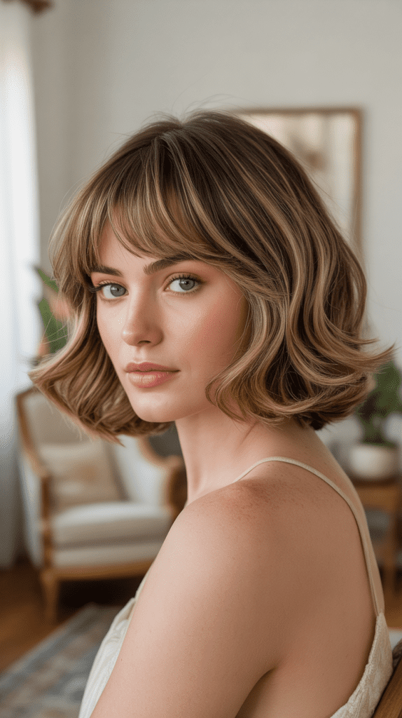 Layered Bob with Curtain Bangs