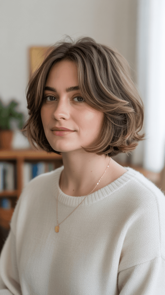  Textured French Bob with Subtle Layers