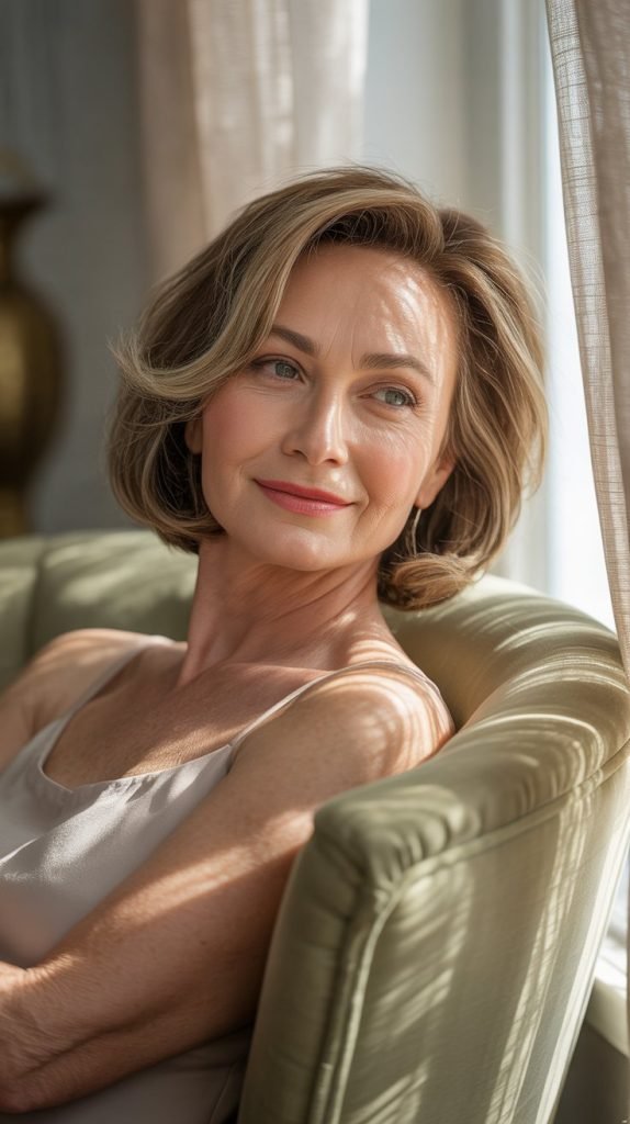 Feathered Bob with Face-Brightening Color