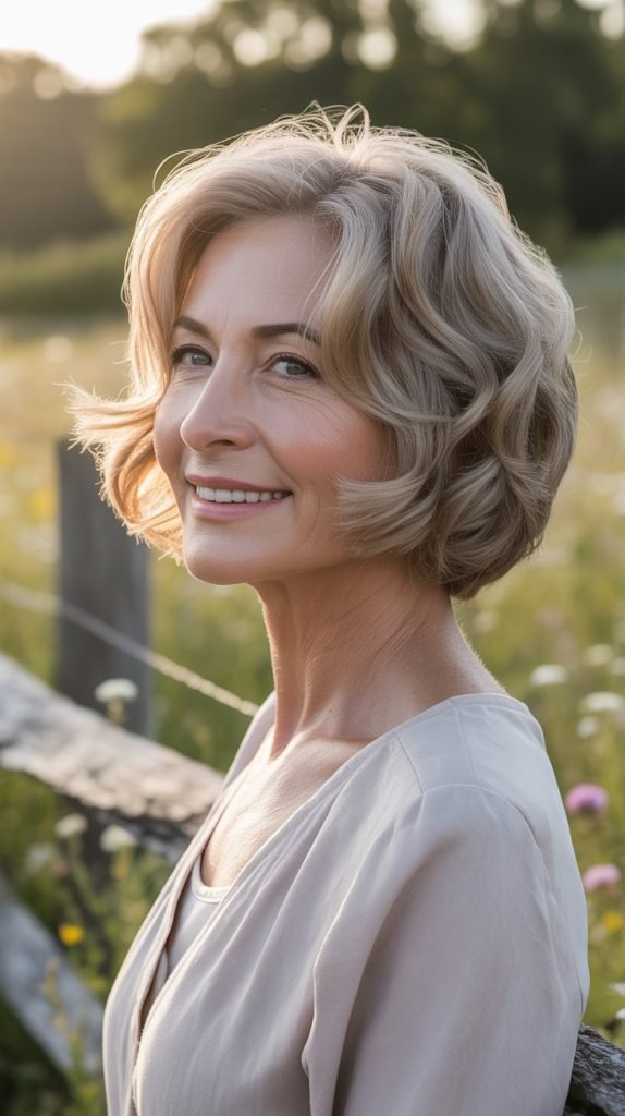 Wavy Lob with Face-Framing Layers