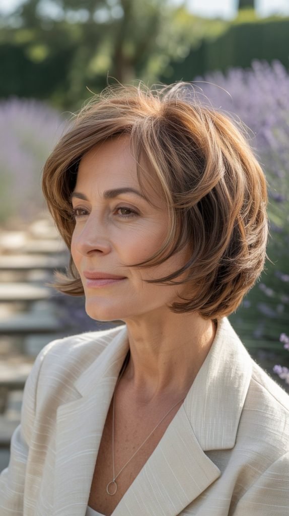 Textured Feathered Bob with Face-Framing Layers