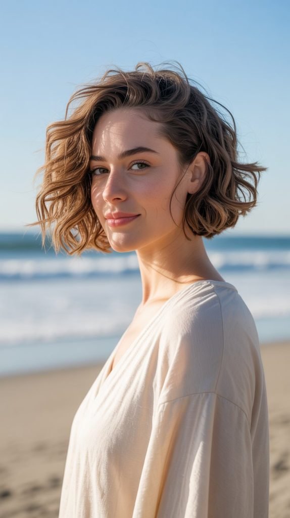  Wavy Ear-Length Bob