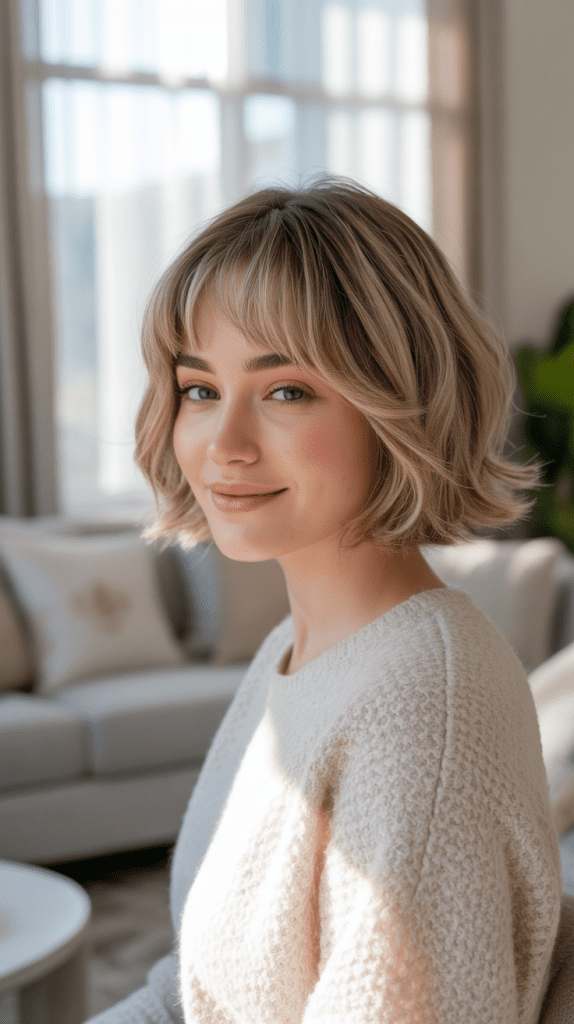 Soft Shag Bob with Baby Bangs
