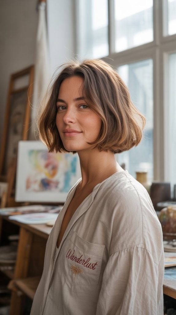 Bohemian Bob with Natural Texture