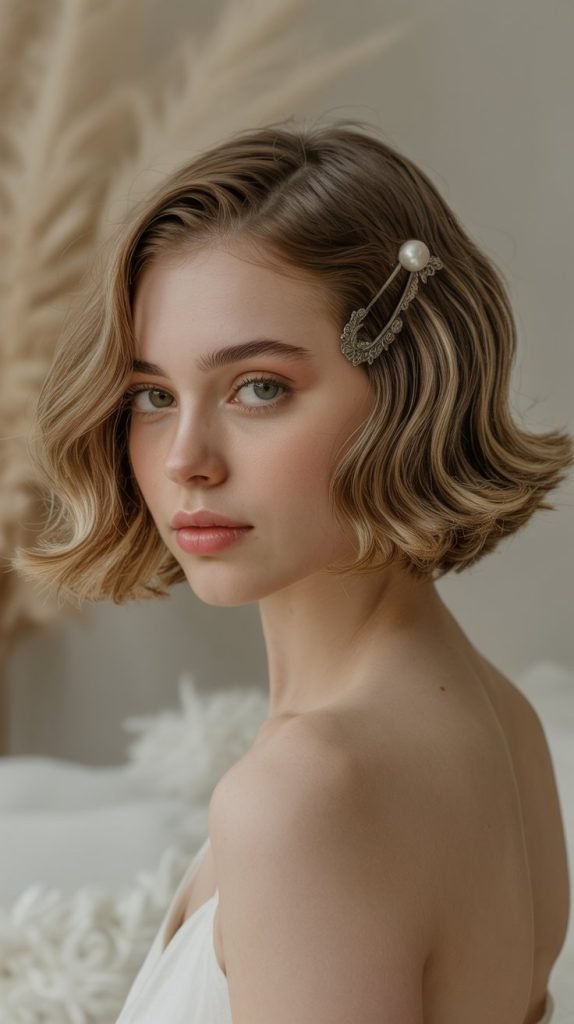 16. Feathered Bob with Subtle Waves