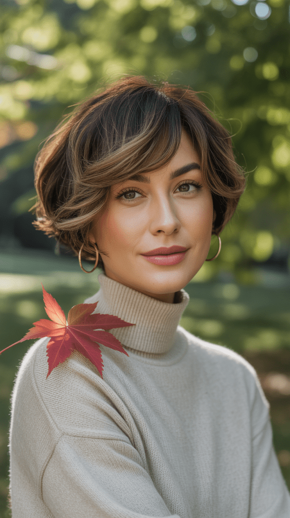 Side-Swept Bangs with Short Hair
