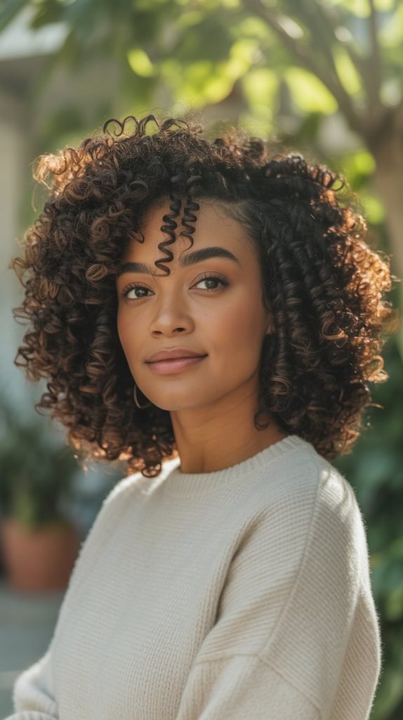 Spiral Curls with Graduated Layers