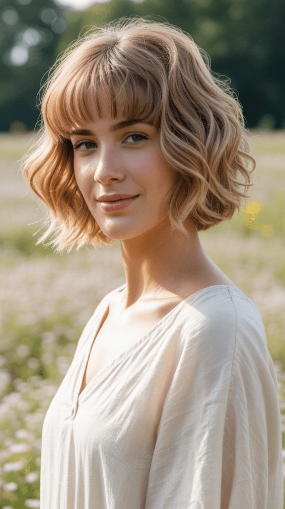 Tousled Shag Bob with Feathered Fringe