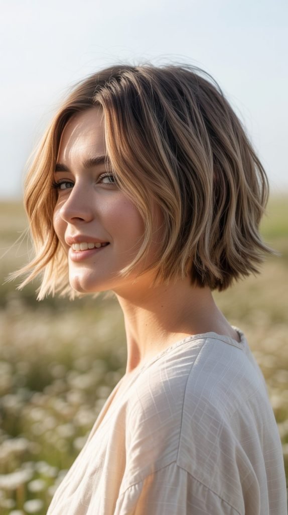 Choppy Layered Bob with Textured Ends