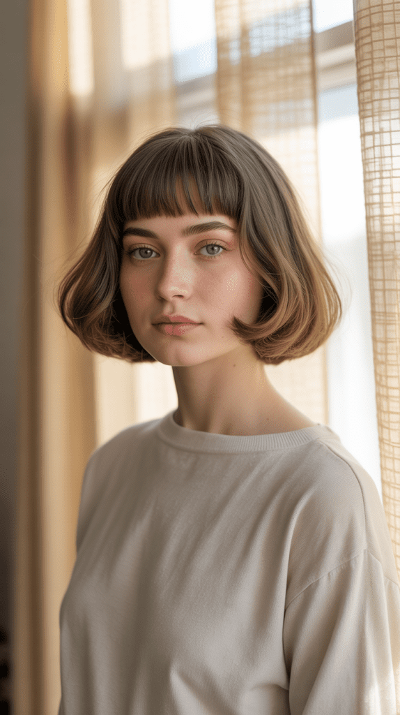 Bob with Curtain Bangs