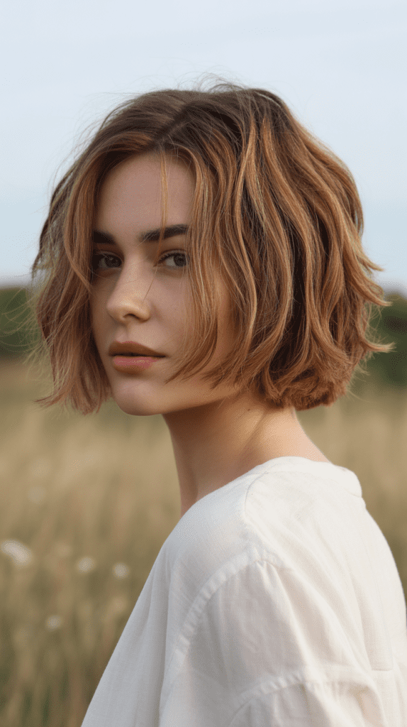  Textured Choppy Ear-Length Bob