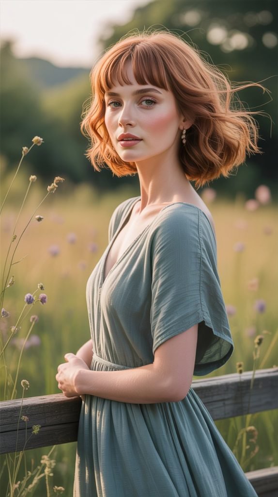 Feathered Side Bangs with Cascading Waves