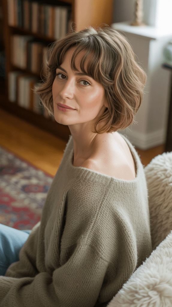 Relaxed Shag Bob with Casual Bangs