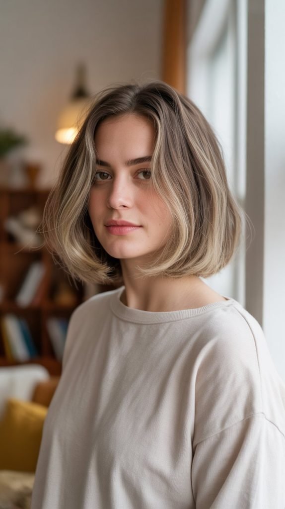21. Neck-Length Bob with Highlights