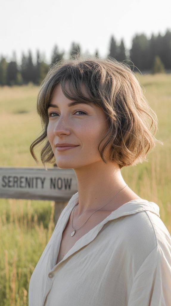 Wavy Chin-Length Bob