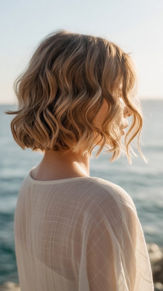 Wavy Ear-Length Bob