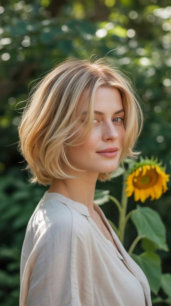 Textured Blonde Bob with Layers