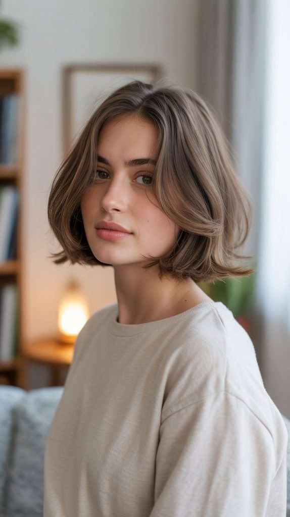 Chin Bob with Subtle Layers for Natural Look