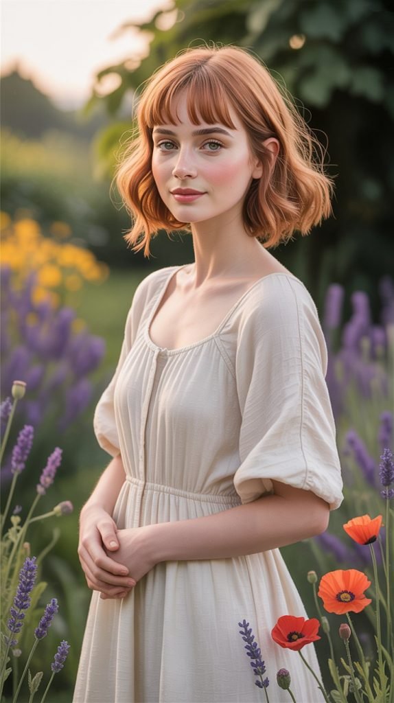 Soft Curtain Bangs with Relaxed Spirals