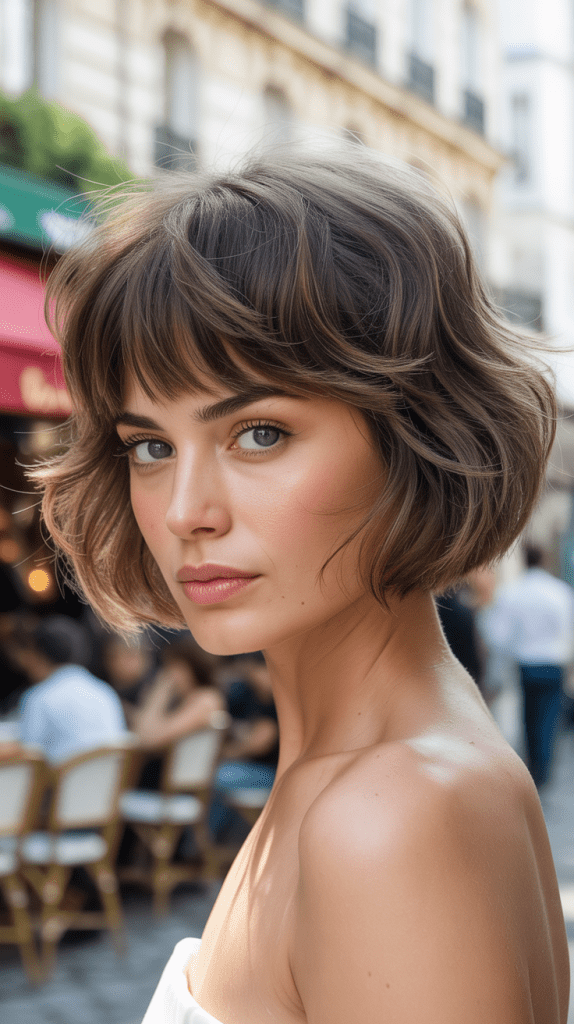 Textured French Bob with Wispy Bangs