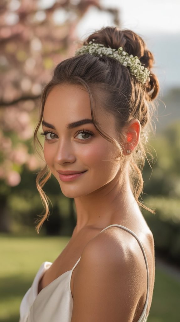 Half-Up Twisted Ponytail Bun