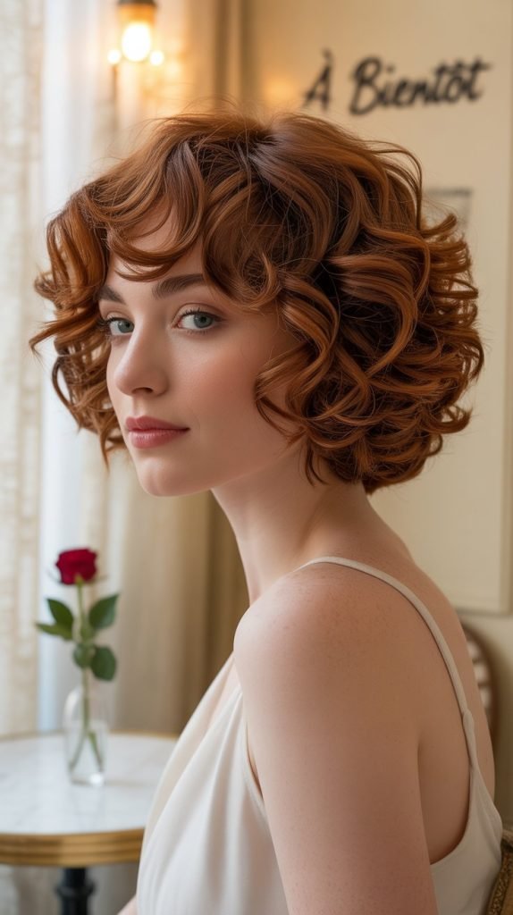  Curly Layered French Bob