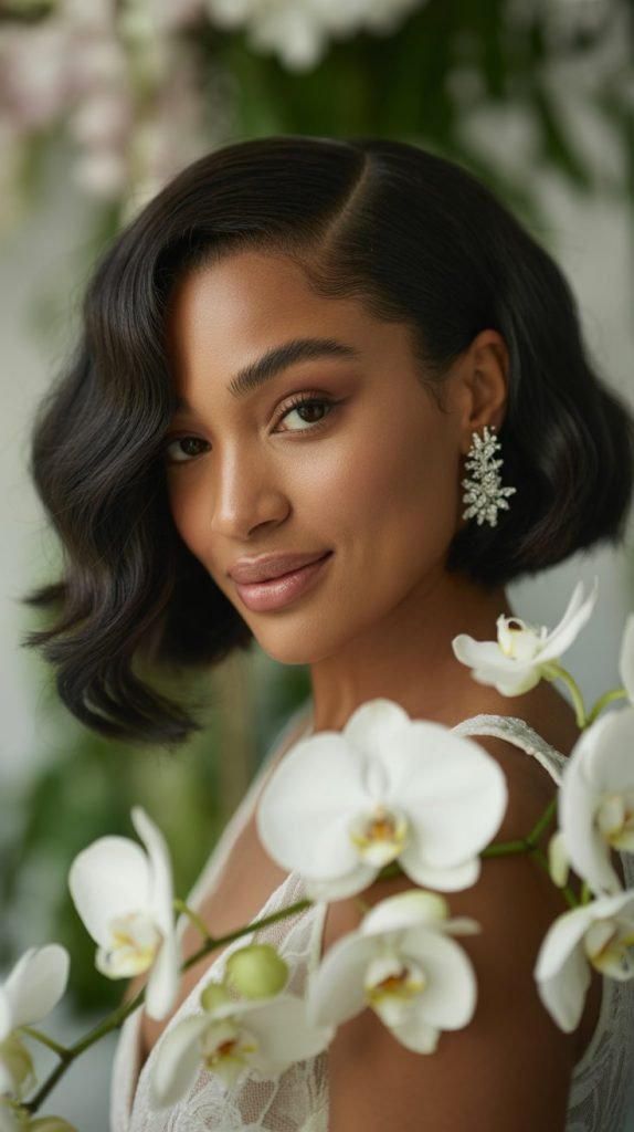 Asymmetrical Bob with Side Part