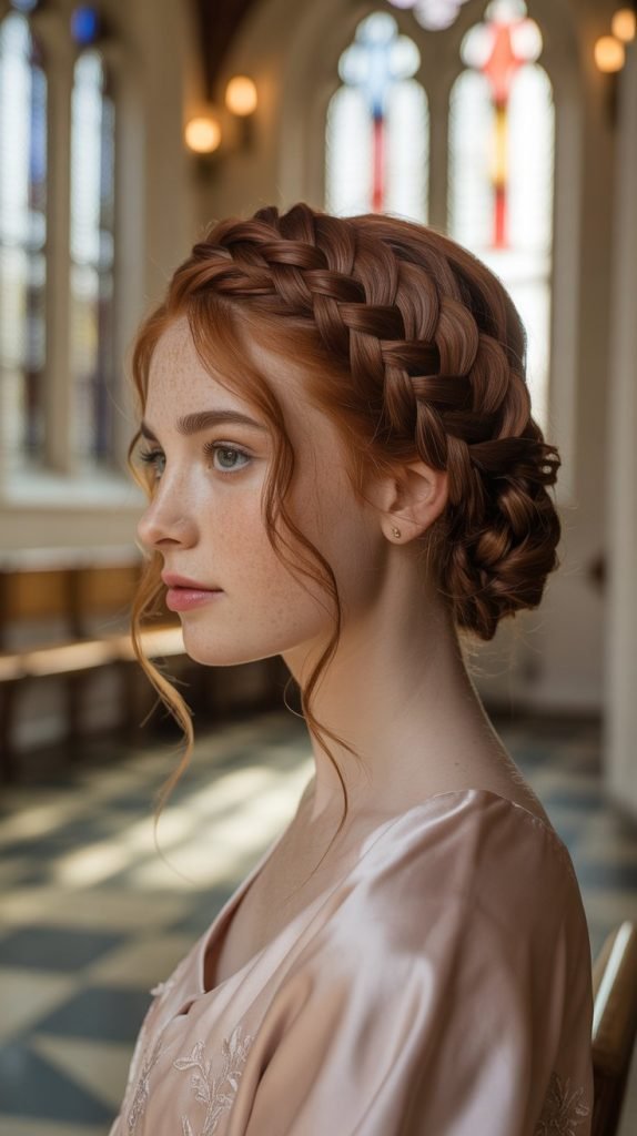 Dutch Braid into Low Chignon