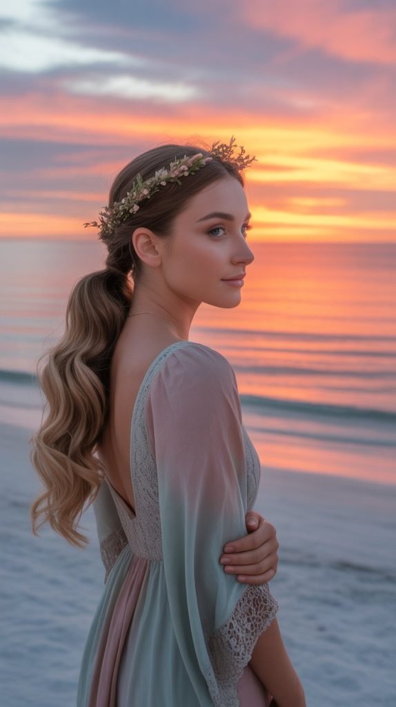 Romantic Loose Updo with Ponytail Base